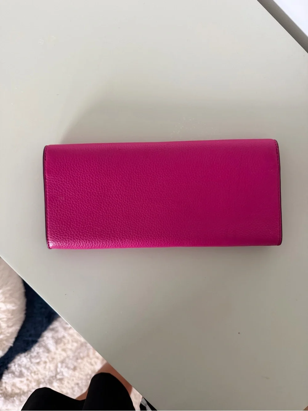 Tory Burch Hot Pink Logo Continental Clutch